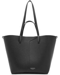 Emporio Armani - 1981 Mini-Grained Finish Leather Shopper With Double Handles - Lyst