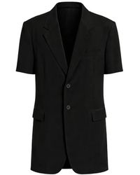 Yohji Yamamoto - Veste À Manches Courtes Et Revers Crantés - Lyst