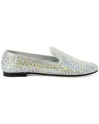 Giuseppe Zanotti - Evangeline Rhinestone-Embellished Leather Loafers - Lyst