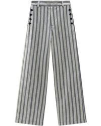 Woolrich - Gestreifte Wide-Leg-Hose - Lyst