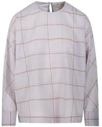 forte_forte - Plaid-Pattern Blouse - Lyst