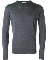 John Smedley Treak Imperial Kashmir Crew Neck Jumper in Blue for