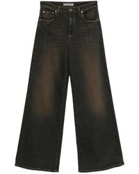 D.exterior - Faded-Effect Wide-Leg Jeans - Lyst