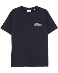 GANT - Logo-Embroidered T-Shirt - Lyst