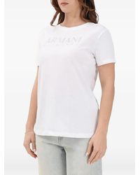 ARMANI EXCHANGE - Crystal-Embellished Logo T-Shirt - Lyst