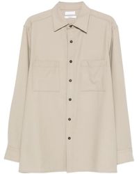 Cellar Door - Chest-Pocket Button Wool Shirt - Lyst