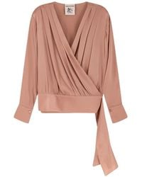 Semicouture - V-Neck Long-Sleeve Blouse - Lyst