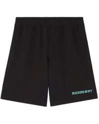 Burberry - Bermudas De Algodón Con Logo - Lyst