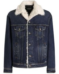 Dolce & Gabbana - Denim Shearling-Trim Jacket - Lyst
