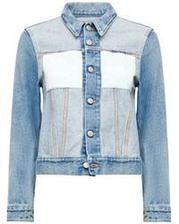 MM6 by Maison Martin Margiela - Veste En Jean À Design Bicolore - Lyst
