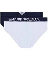 Emporio Armani - Logo-Waistband Briefs (Set Of Two) - Lyst