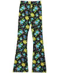 MSGM - Flared Broek Met Bloemenprint - Lyst