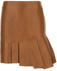 Iceberg - Minijupe En Cuir À Design Plissé - Lyst