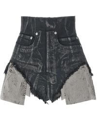 Rick Owens - Beschichtete Dirt Cutoffs Shorts mit Fransen - Lyst