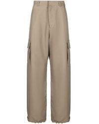 Off-White c/o Virgil Abloh - Ow Emb Drill Wide-leg Cargo Trousers - Lyst