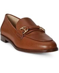 Ralph Lauren - Tasha Logo-Plaque Leather Loafers - Lyst