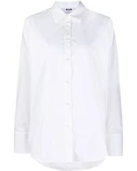 MSGM - Camicia Con Ricamo - Lyst