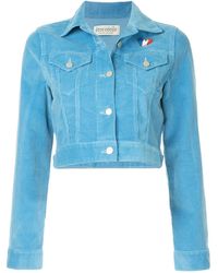 Être Cécile Cropped Corduroy Jacket - Blauw