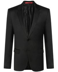 HUGO - Blazer À Revers Cranté - Lyst