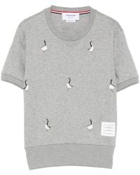 Thom Browne - Embroidered Short-Sleeve Sweater - Lyst