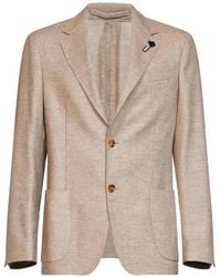 Lardini - Blazer Boutonné À Revers Crantés - Lyst