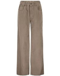Brunello Cucinelli - Garment-Dyed Contemporary Trousers - Lyst