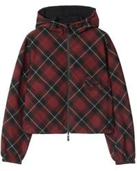 Burberry - Piumino A Quadri Con Cappuccio - Lyst