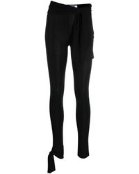 MSGM - Semi-sheer Tied-waist leggings - Lyst
