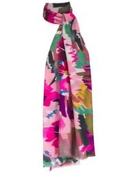 Kinross Cashmere - Sciarpa Con Stampa A Fiori E Frange - Lyst