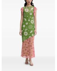 Never Fully Dressed - Graphic-Print Ruffled Midi Dress - Lyst