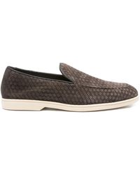 Doucal's - Woven Suede Loafers - Lyst