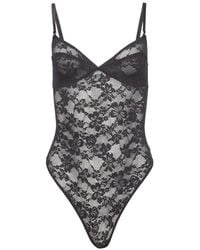 Fleur du Mal - Le Stretch Lace Wireless Bodysuit - Lyst