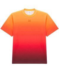Courreges - T-Shirt With Shaded Effect Embroidered Logo - Lyst