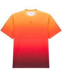 Courreges - T-Shirt With Shaded Effect Embroidered Logo - Lyst