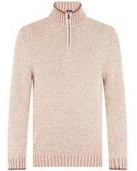 Fedeli - Quarter-Zip Marl-Knit Sweater - Lyst