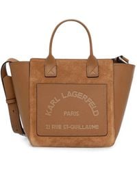 KARL LAGERFELD - Small K/Daily Logo-Patch Tote Bag - Lyst