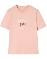 Burberry - Logo-Embroidered T-Shirt - Lyst