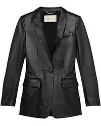 Blumarine - Single-Breasted Leather Jacket - Lyst