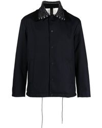 Low Brand - Contrast-collar Button-up Jacket - Lyst