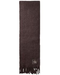 Calvin Klein - Logo-Patch Fringed Scarf - Lyst