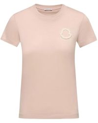 Moncler - Embroidered Logo Cotton T-Shirt - Lyst