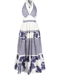 Silvia Tcherassi - Vestido Valerie con estampado floral y rayas - Lyst
