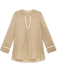 Maliparmi - Ramie Blouse Met Afwerking - Lyst