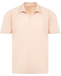 Homme Plissé Issey Miyake - Pleated-Design Polo-Collar T-Shirt - Lyst