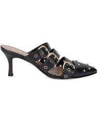 Red(V) - Buckle Studded Mules - Lyst