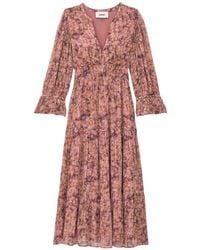 Ba&sh - Aema Floral-Print Tiered Flared Midi Dress - Lyst