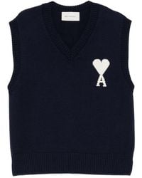 Ami Paris - Ami De Coeur V-Neck Sweater - Lyst