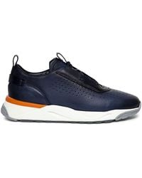 Santoni - Perforated Leather Sneakers - Lyst