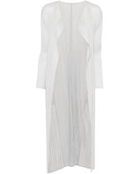 Pleats Please Issey Miyake - Open-Front Long-Length Cardigan - Lyst