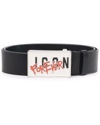 DSquared² - Logo-Plaque Leather Belt - Lyst
